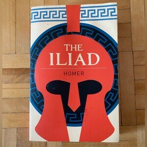 The Iliad Hardcover Art Print - Red and Blue Home Art
